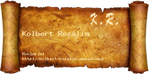 Kolbert Rozália névjegykártya